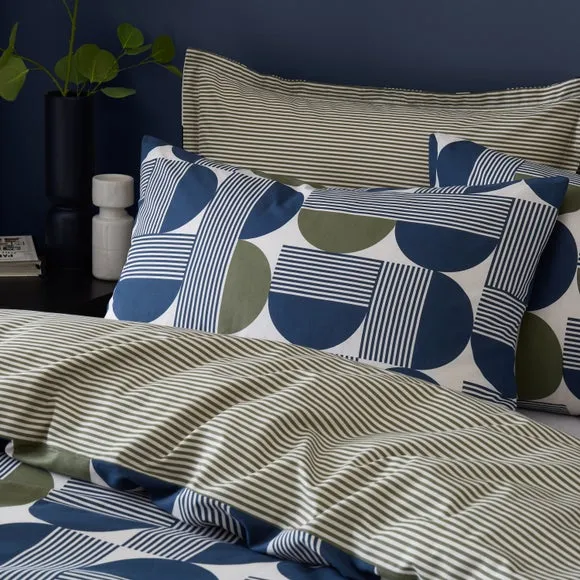 Bromley Modern Geo 100% Cotton Duvet Cover & Pillowcase Set 2