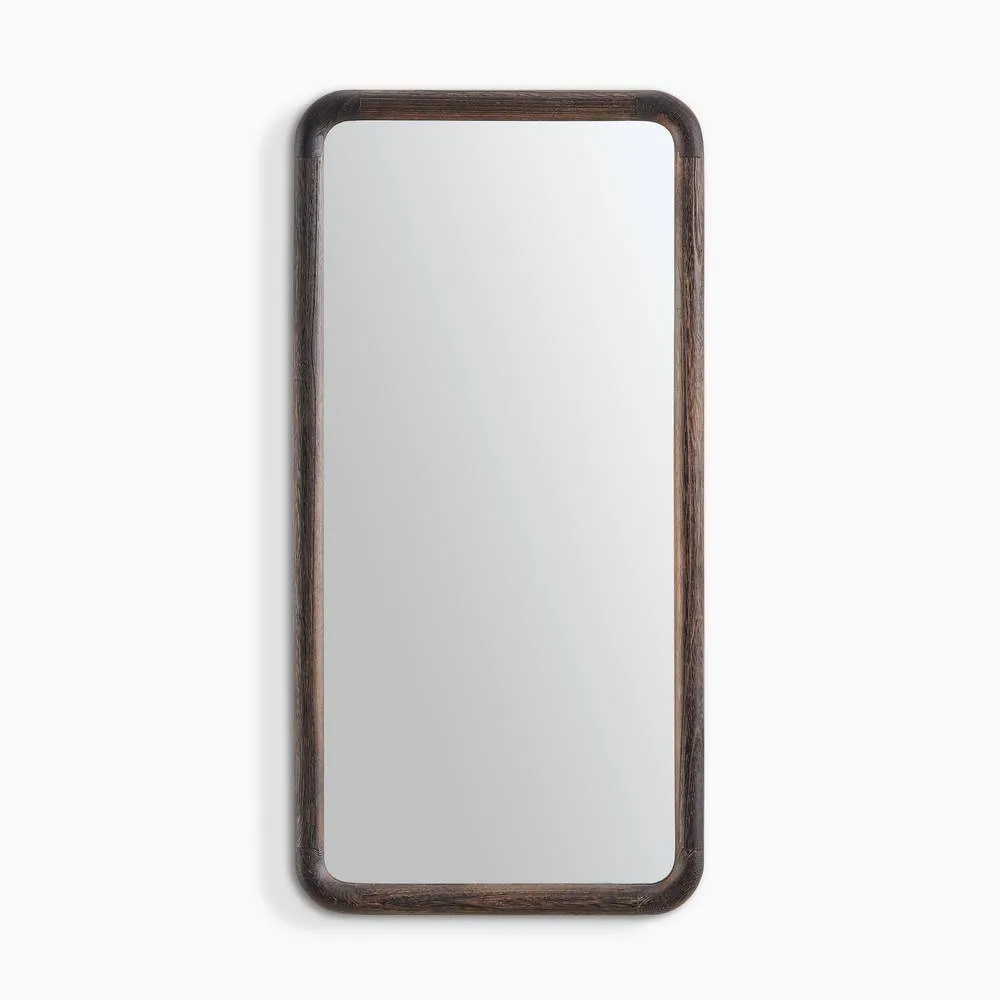FurnitureboxUK Rowena Walnut Wood Small 80x40cm Rectangle Wall Mirror in Brown 3