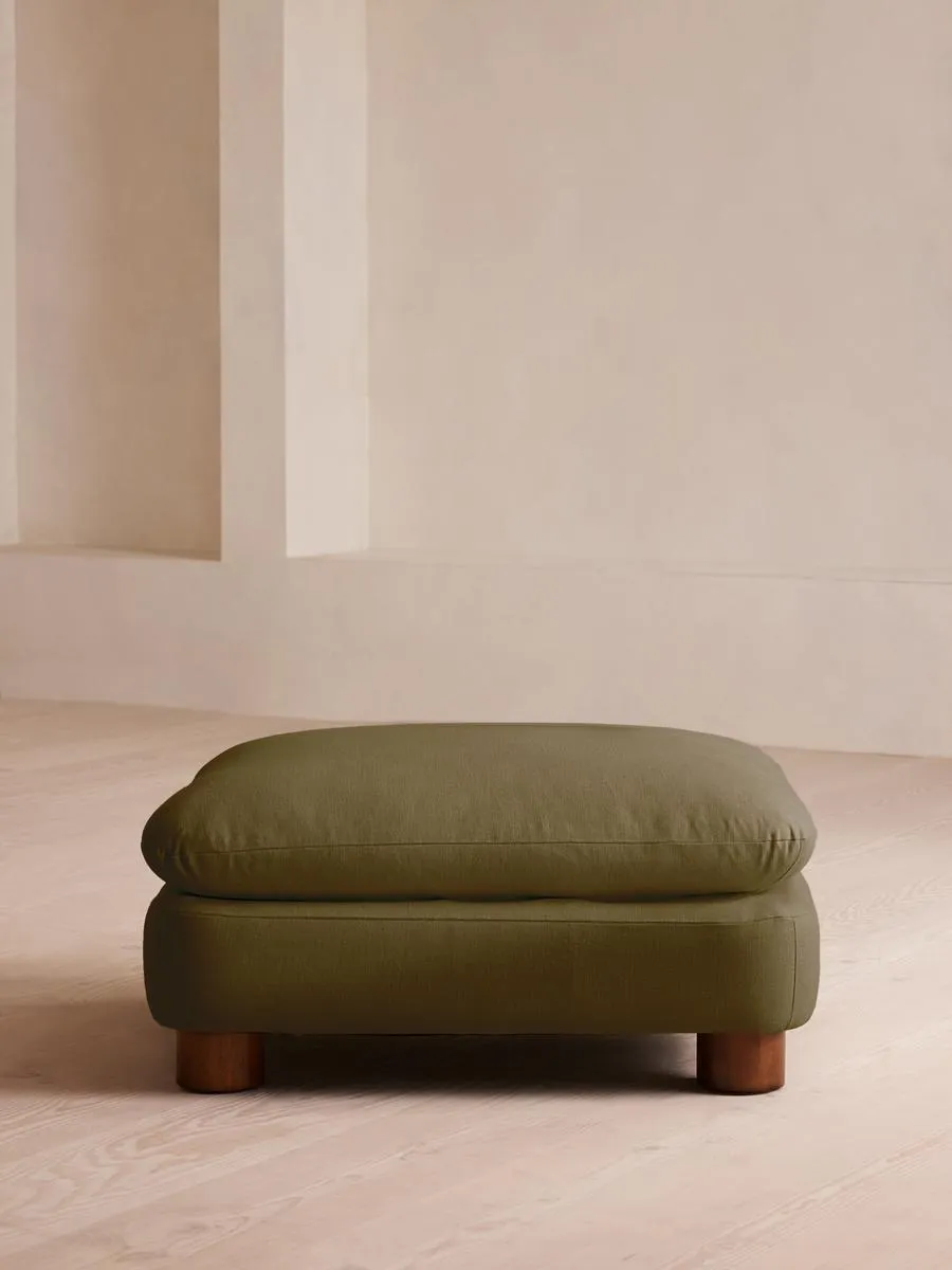 Vivienne Ottoman, Linen, Olive