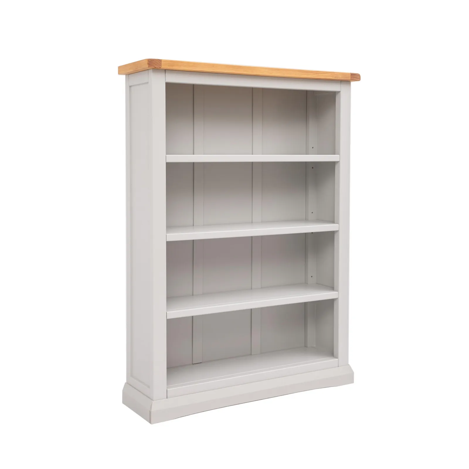 Cabinet Bits Bookcase with plinth 120x90x25cm in Light Grey 2