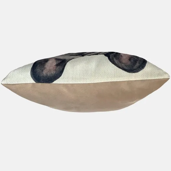 Christine Varley French Bulldog Black Square Cushion 3