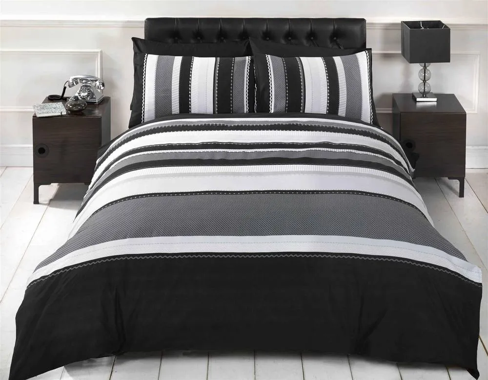 HomeSpace Direct Michigan Duvet Cover Set in Grey