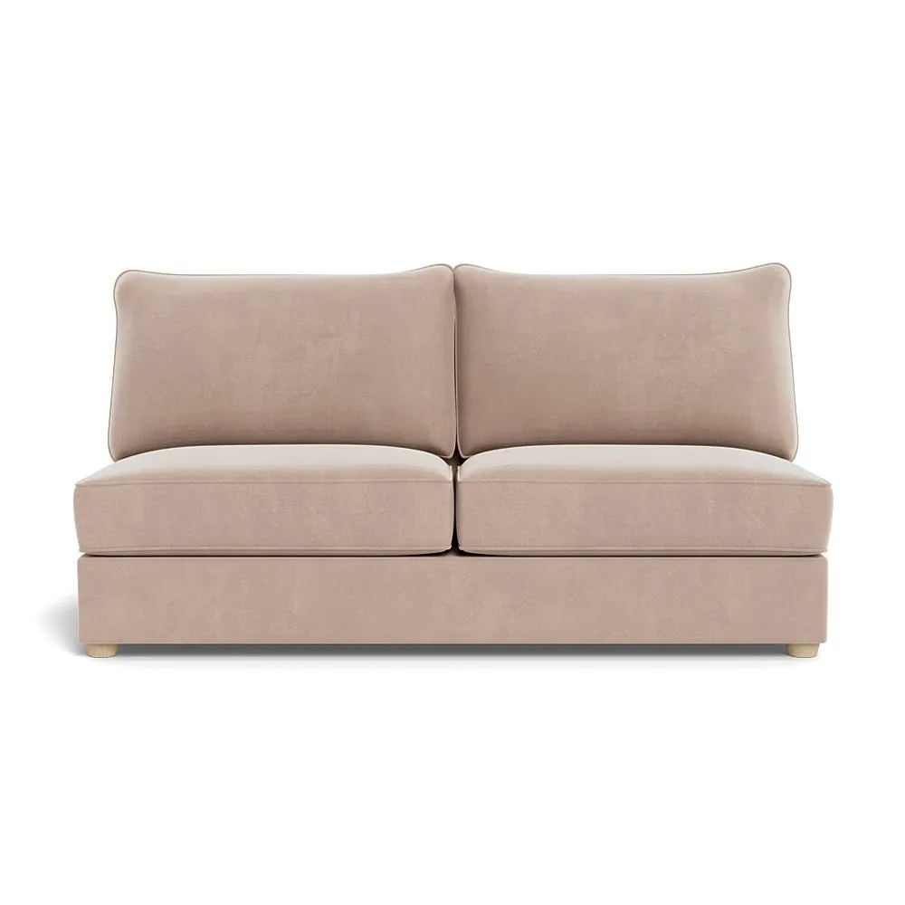 Heal's Tailor Large Armless Unit Smart Velvet Pebble Natural Feet