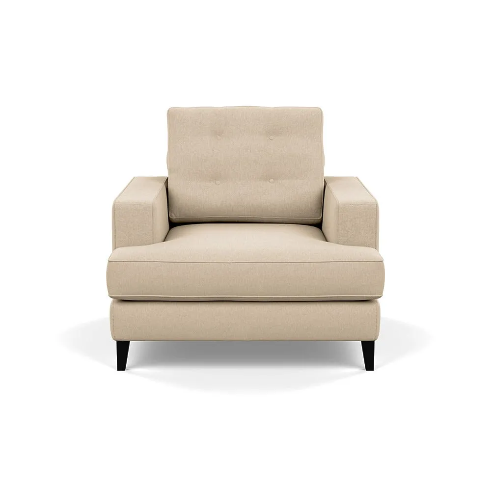 Heal's Mistral Armchair Brushed Cotton Oat Black Feet