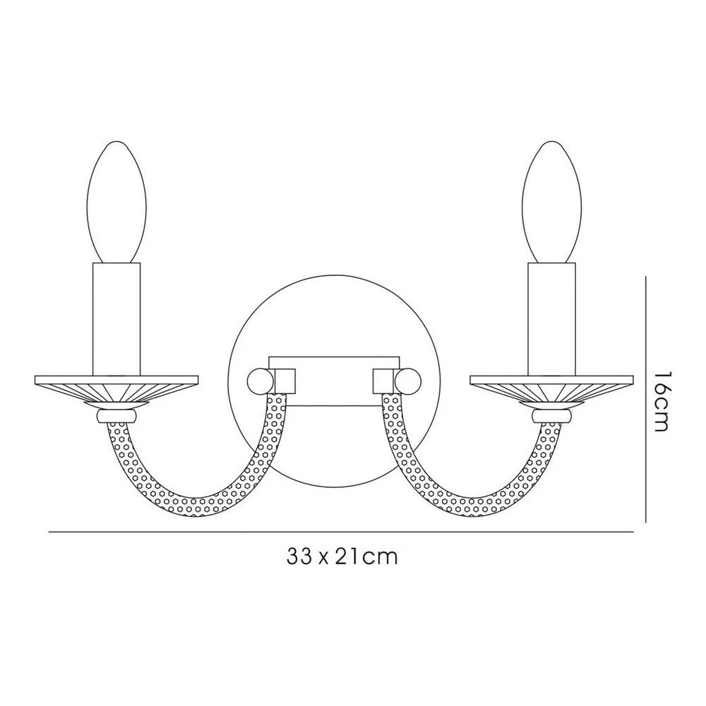 Netlighting Elena Wall Lamp Switched 2 Candle Light Polished Chrome Crystal in Grey 3