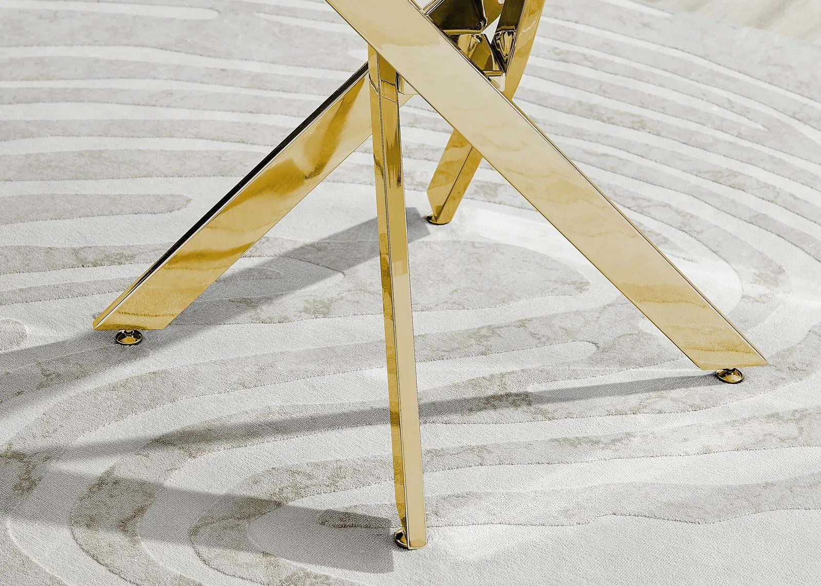 FurnitureboxUK Novara 100cm Round 4-Seater Dining Table With Gold Chrome Legs in White 6