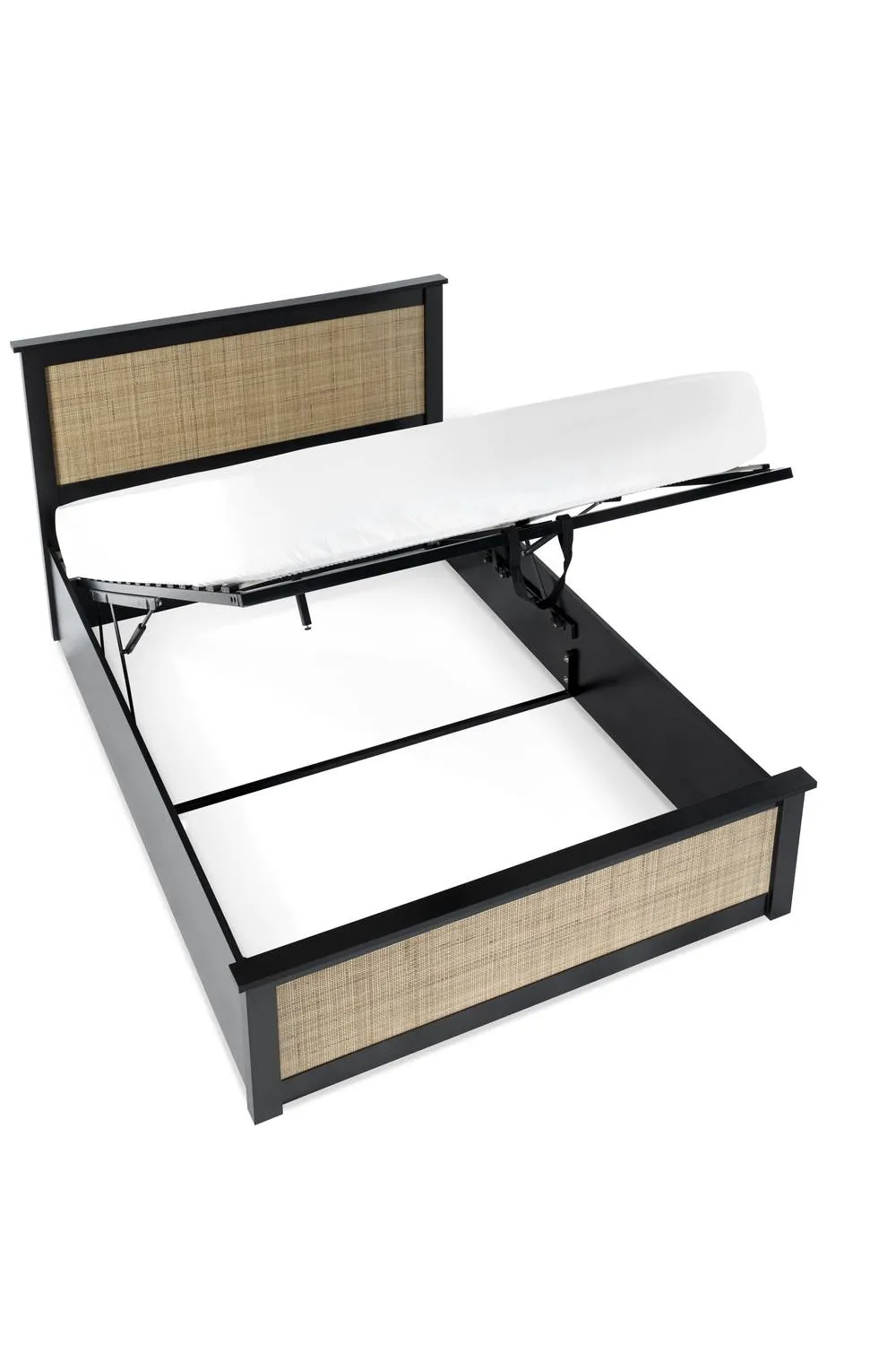 Julian Bowen Padstow Rattan Effect Ottoman Storage Bed in Black 4