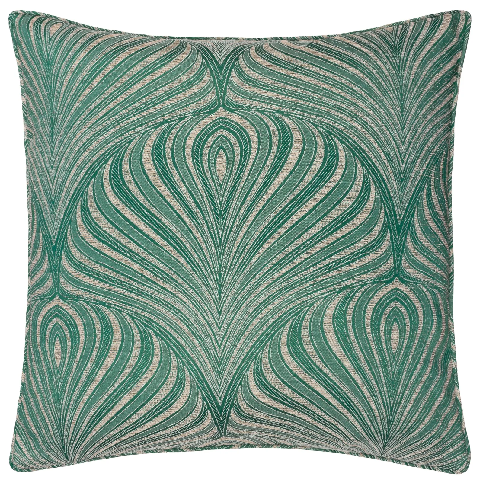 Paoletti Gatsby Jacquard Polyester Filled Cushion in Emerald 2