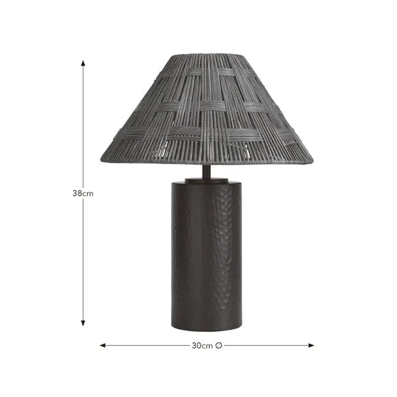 Slim Metal & Rattan Table Lamp 6