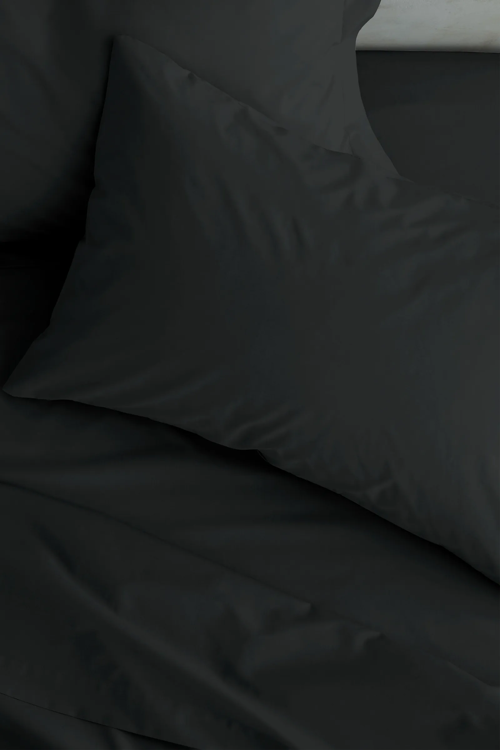 Catherine Lansfield 'Easy Iron Percale' Standard Pillowcase Pair in Black 1