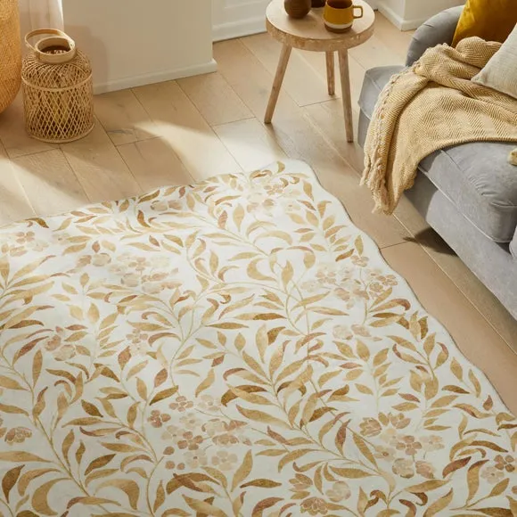Concept Looms Liberty Floral Scalloped Washable Rug 4