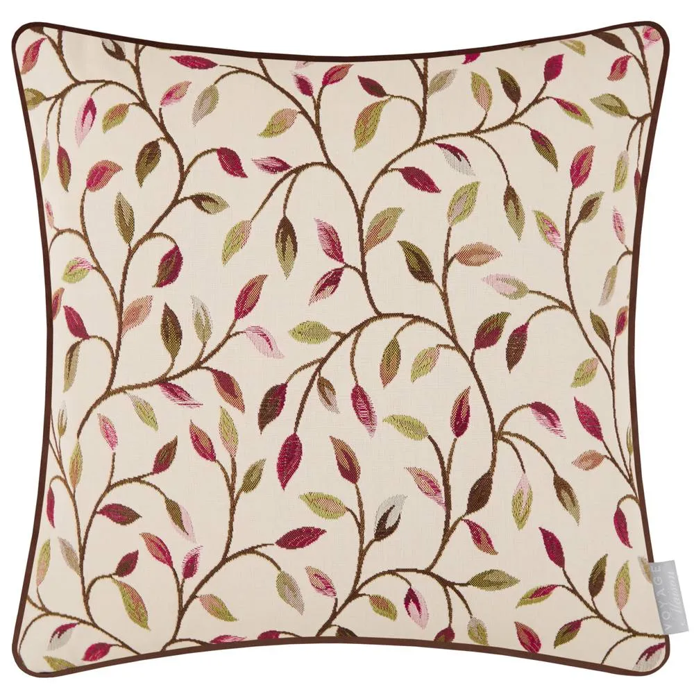 Voyage Maison Cervino Piped Jacquard Cushion in Dark Red 2