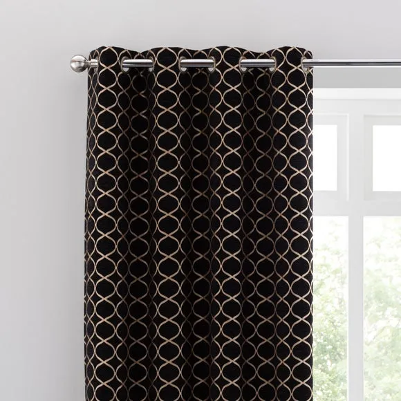 Chenille Ogee Eyelet Curtains