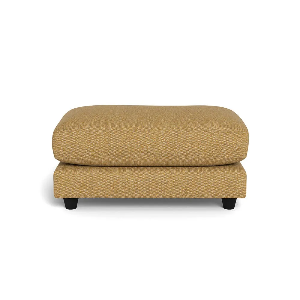 Heal's Snooze Footstool Boucle Tweed Citrine Black Feet