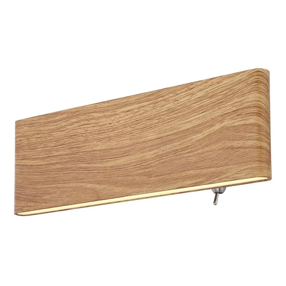 Netlighting Siegfried 23cm Integrated LED Wall Lamp Wood Look LED 3000K in Brown