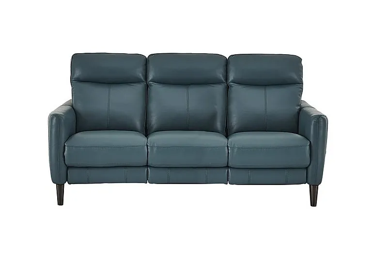 Compact Collection Petit 3 Seater Leather Sofa - BV Lake Green