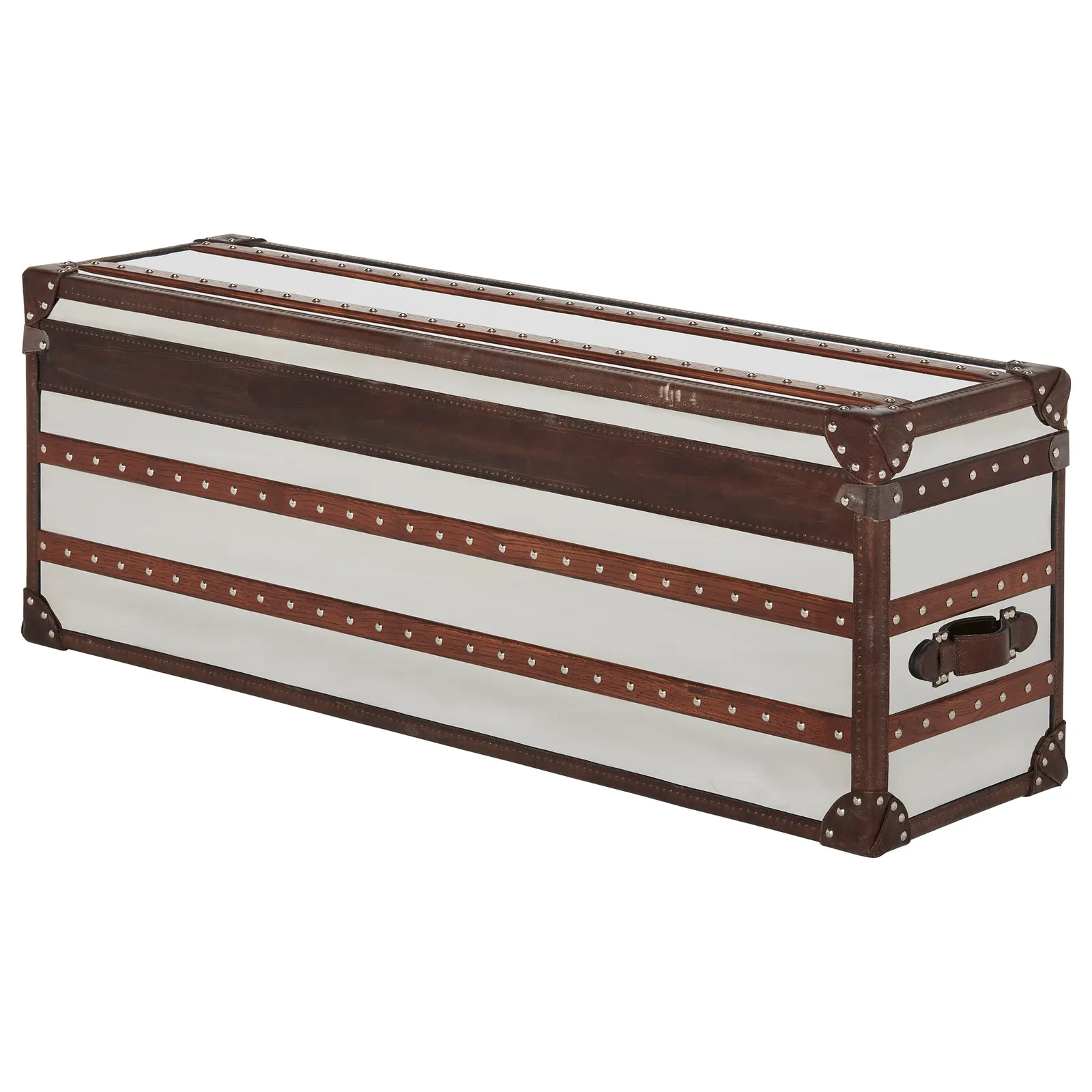 Timothy Oulton Harrow Trunk, Silver Metal | Barker & Stonehouse 5