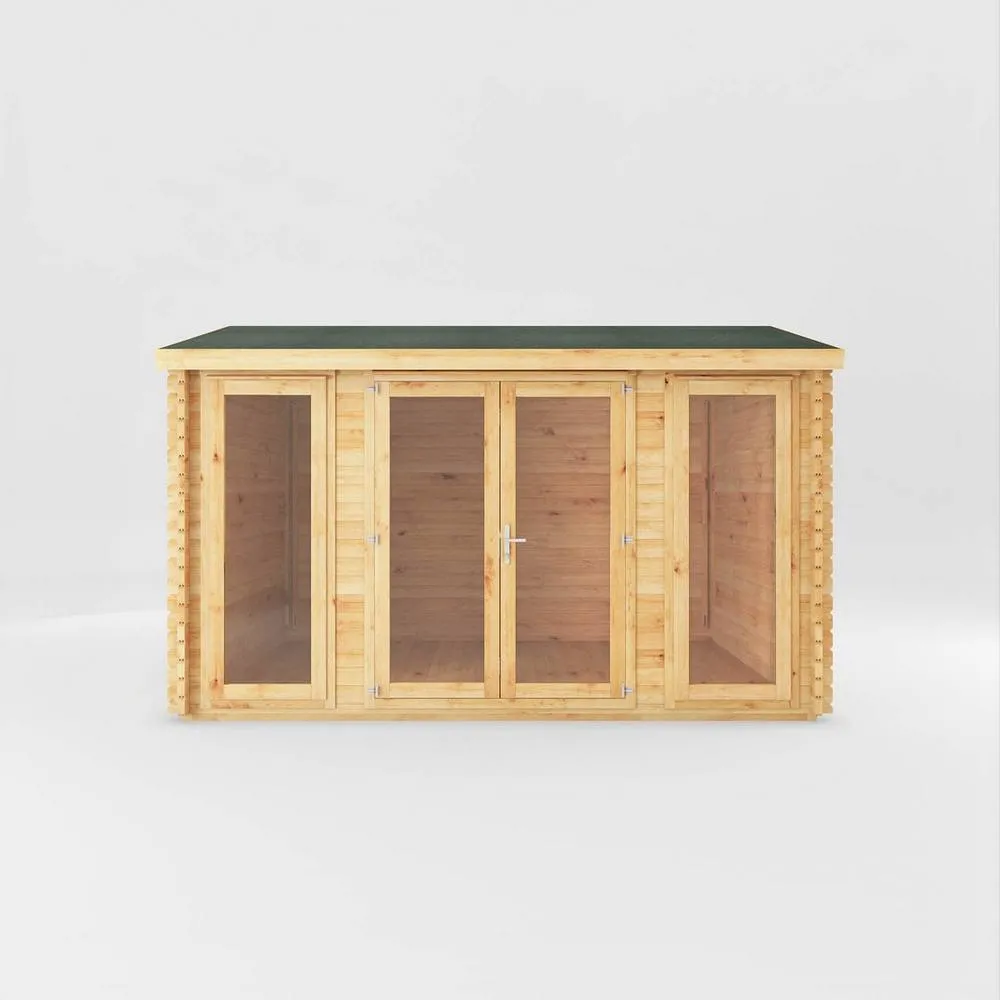 Mercia 4 x 3 m Home Office Studio 44 mm Log Cabin - L314.2 x W403.6 x H260 cm in Light Brown 3