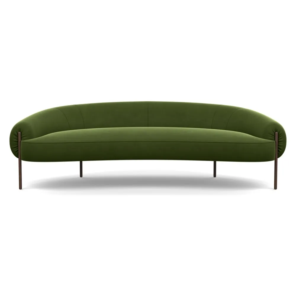 Heal's Isola 3 Seater Sofa Nobilis Velvet Leaf Bronze Feet 1