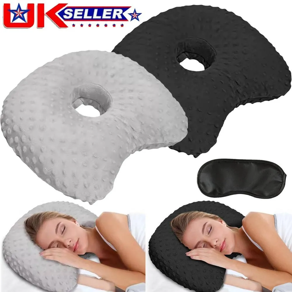 Kelvenix Ear Piercing Pillow Side Sleepers Ear Protector Pillow in Grey
