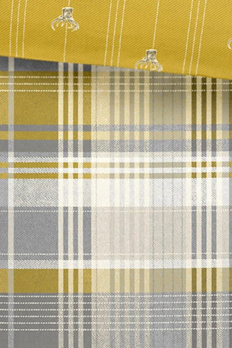 Dreams & Drapes 'Connolly Check' 100% Brushed Cotton Duvet Cover Set in Mustard 3