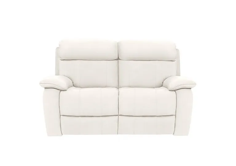 Moreno 2 Seater Leather Power Recliner Sofa with Power Headrests - BV Star White