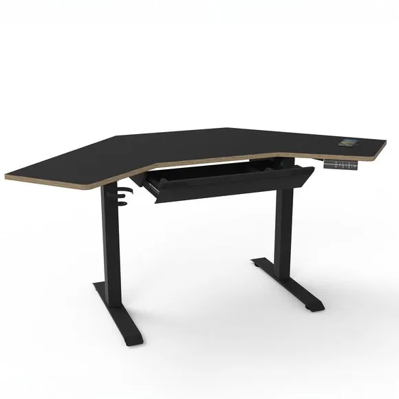 Gino Corner Height Adjustable Desk with Drawer 2