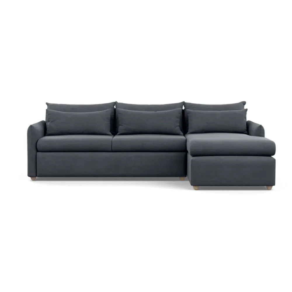 Heal's Pillow Large Right Hand Corner Chaise Linen Dark Grey Natural Feet