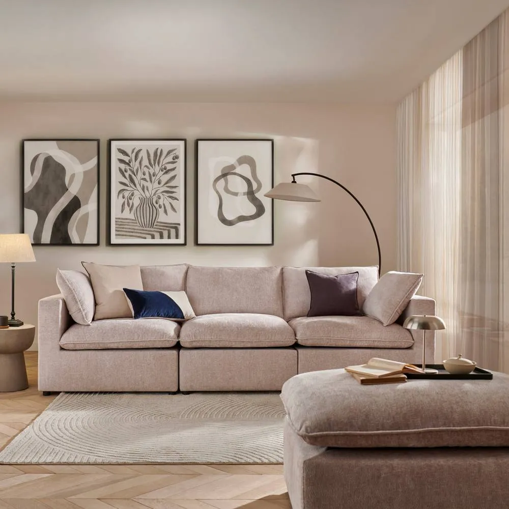 The Great Sofa Company Taylor Modular Chunky Chenille Corner Sofa in Light Beige 2