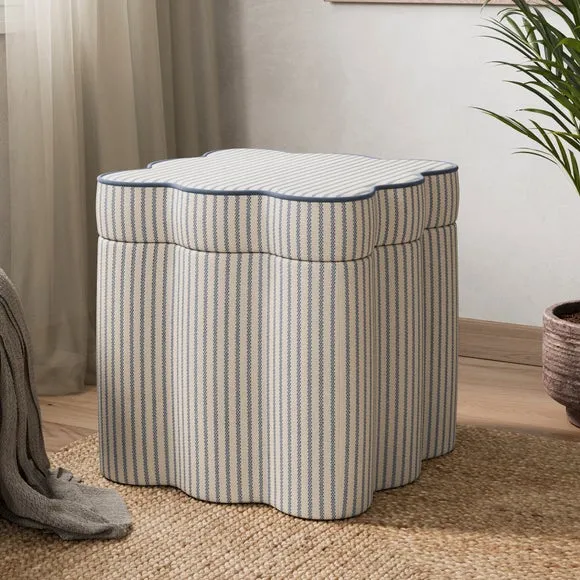 Wavie Tiny Stripe Storage Footstool