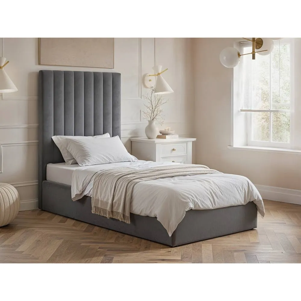 Flair Everley Single Ottoman Bed in Grey 1
