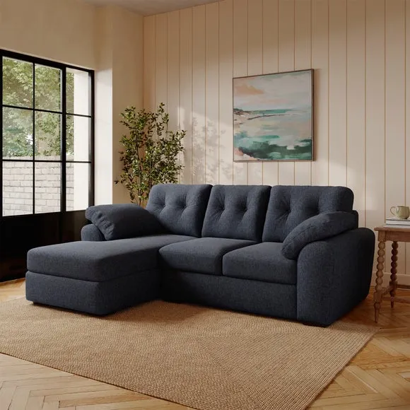 Milton Soft Chenille Corner Chaise Sofa 1