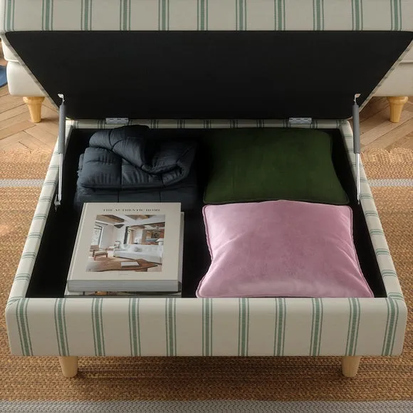 Zoe Folkstone Stripe Square Storage Footstool 3
