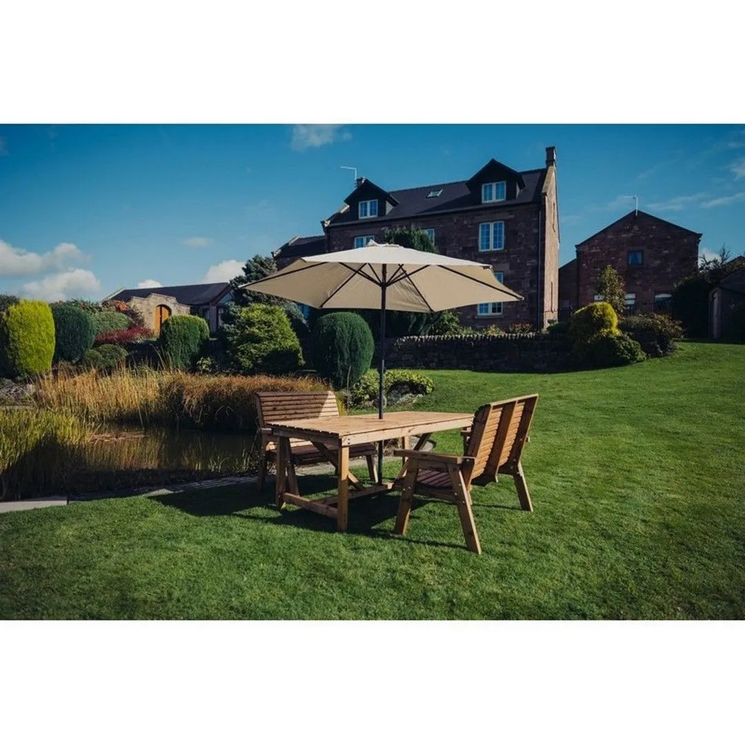 Churnet Valley Garden Furniture Ltd Valley Table Set - L99cm - Min Assembly Required - Set of Cushions Inc in Brown 3