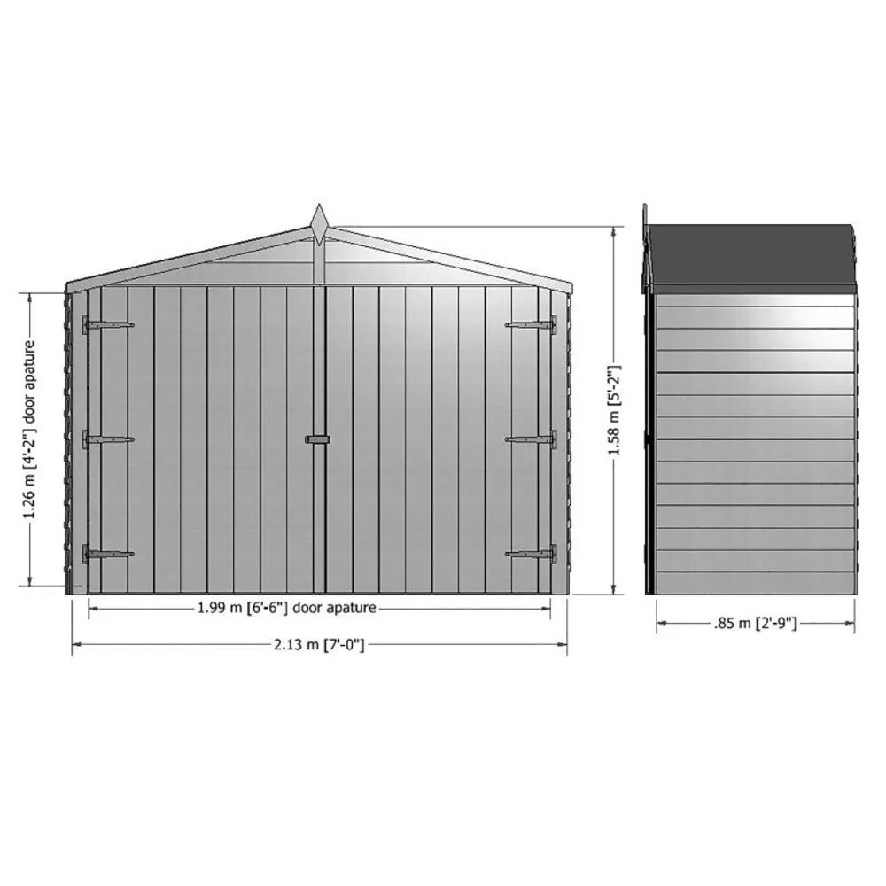 Shires Bike Store Apex Shiplap Garden Bicycle Shed with floor in Brown 3