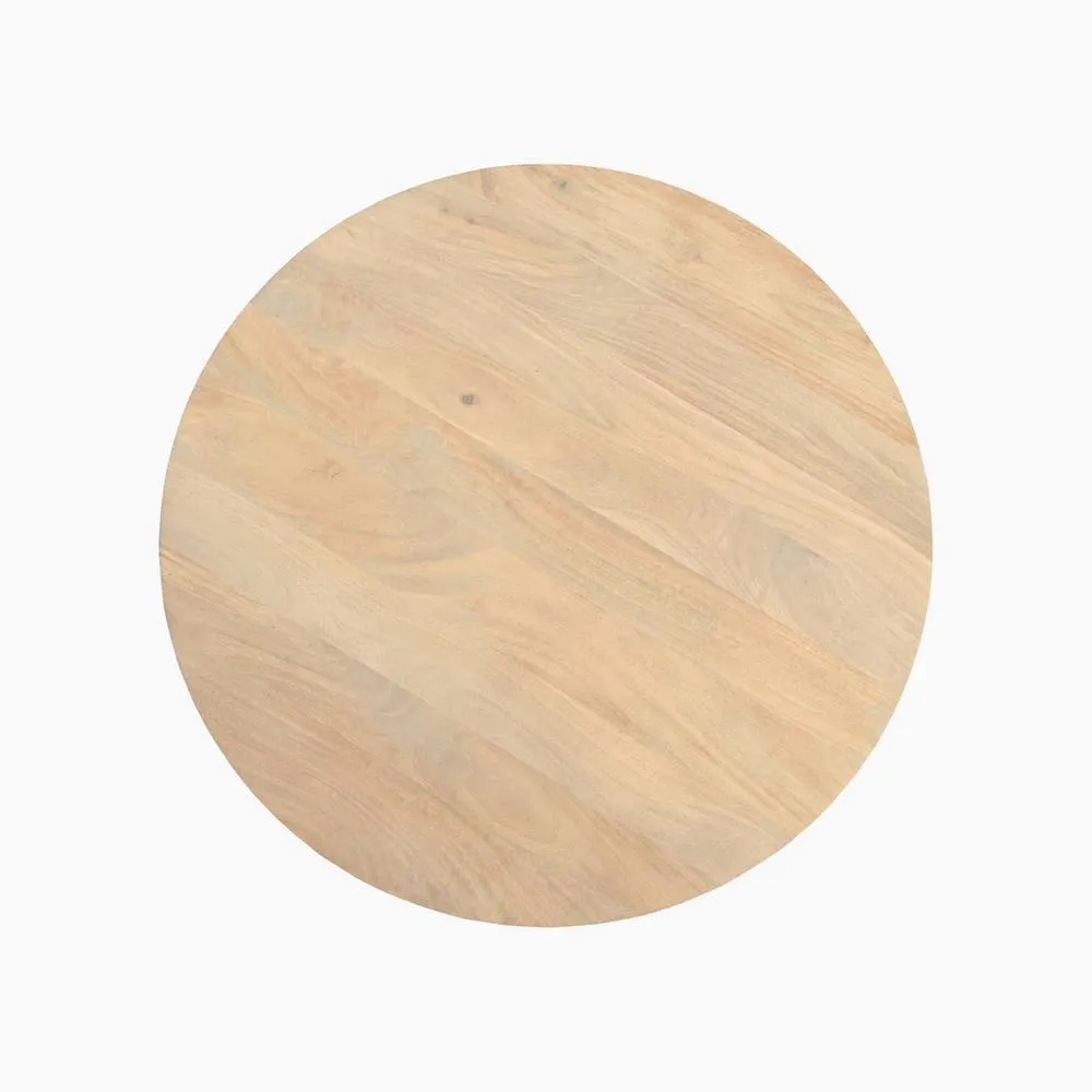 FurnitureboxUK Teton Round Wood 3 Leg Coffee Table in Light Brown 6