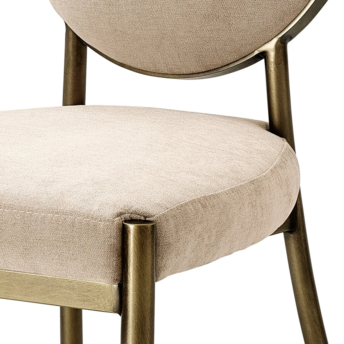 Eichholtz Scribe Dining Chair Dark Brass Greige Velvet, Neutral | Barker & Stonehouse 6
