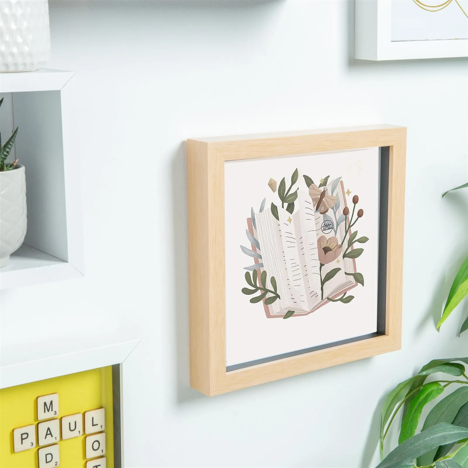 Nicola Spring 3D Box Photo Frames - 8 x 8" - Pack of 5 in Light Brown 6