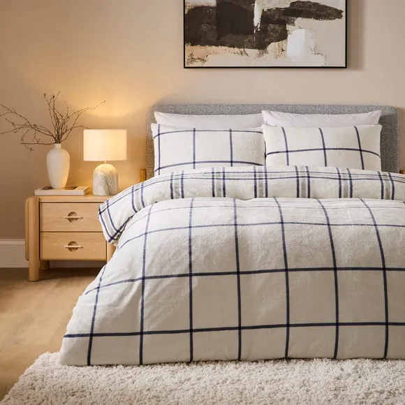 Maven Check Fleece Duvet Cover & Pillowcase Set 2