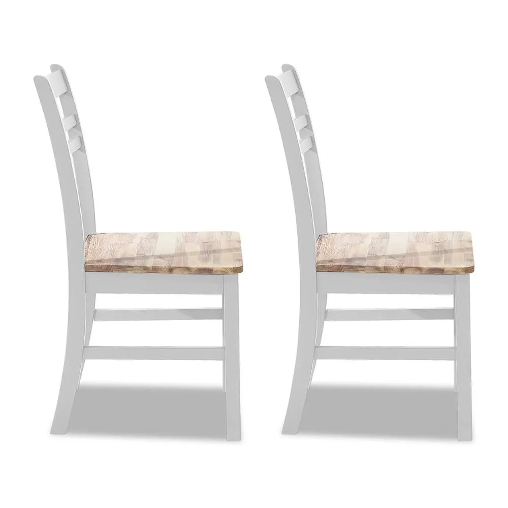 Statement Furniture Florence Country Style Wooden Chairs Set of 2 in White 1