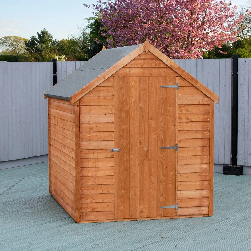 Shires Overlap 7 x 5 Shed Single Door in Brown 3