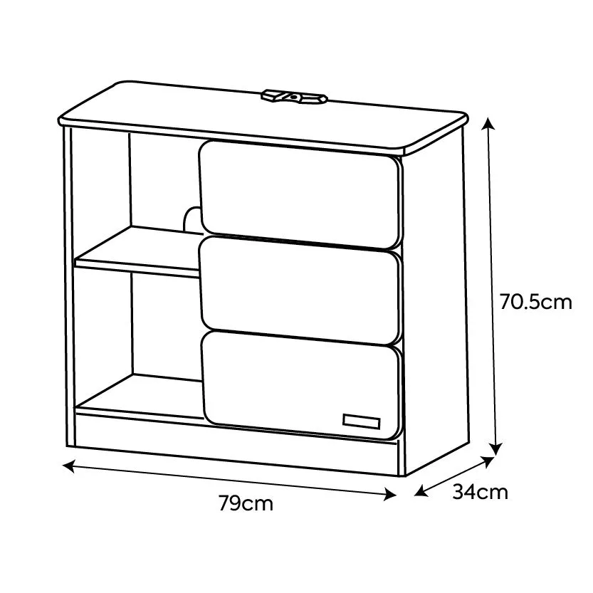X Rocker Carbon-Tek Chest of 3 Drawers with 2 Shelves & LED Lighting in Grey 6