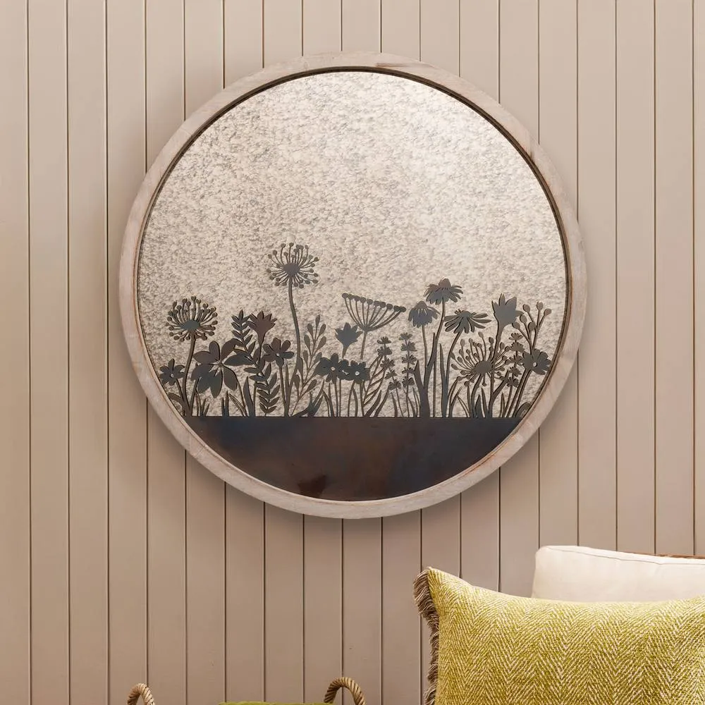 Voyage Maison Fleur Et Faune Circle Antique Mirror in Beige 2
