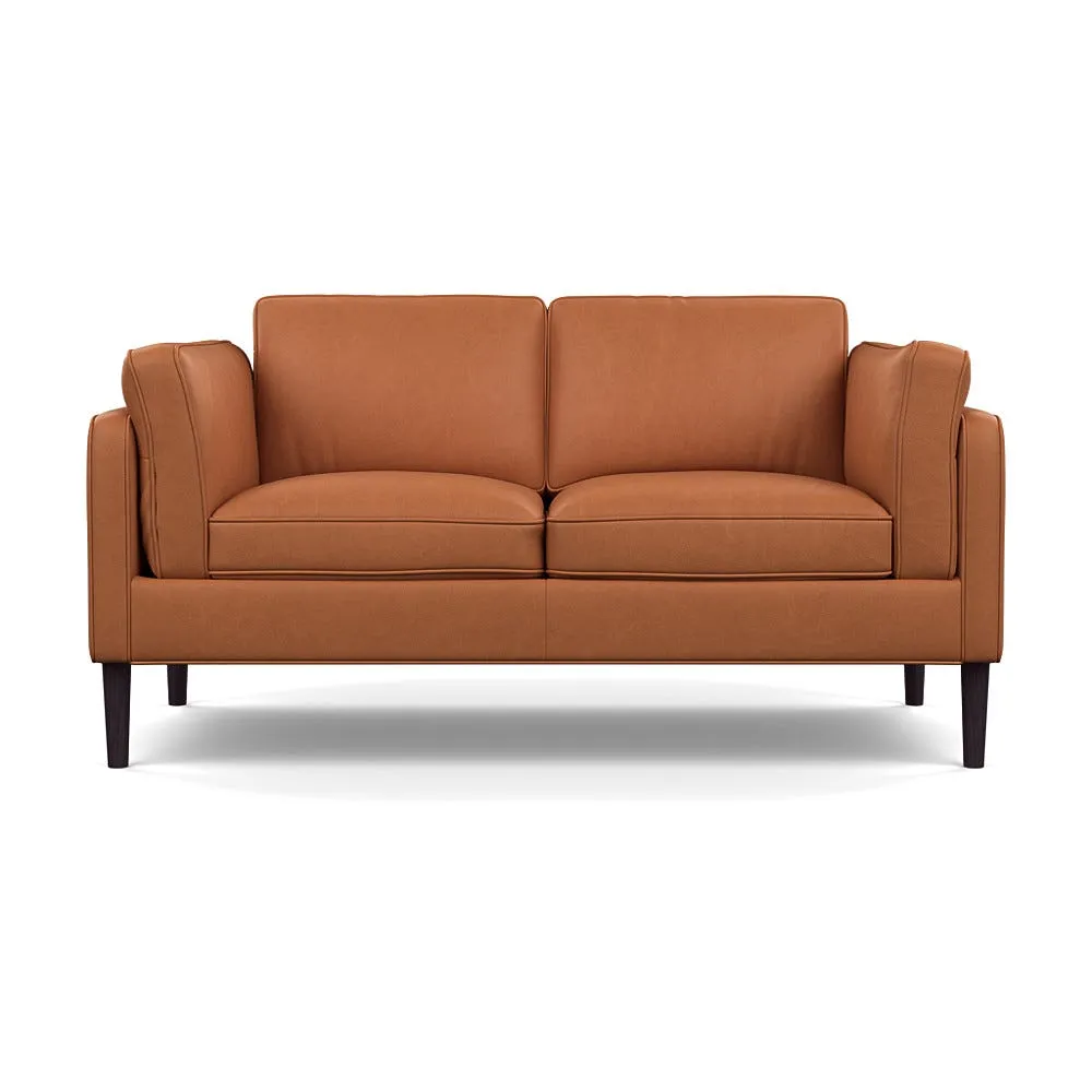 Heal's Sonno 2 Seater Sofa Linea Leather Brown 680 Wenge Black Feet 1