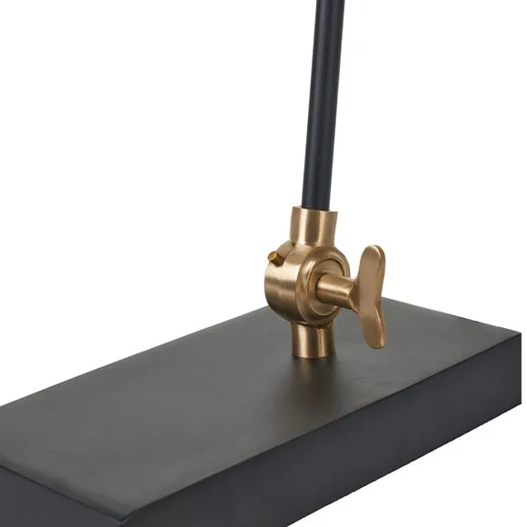 Canton Matt Black and Brass Metal Cone Reading Floor Lamp 4