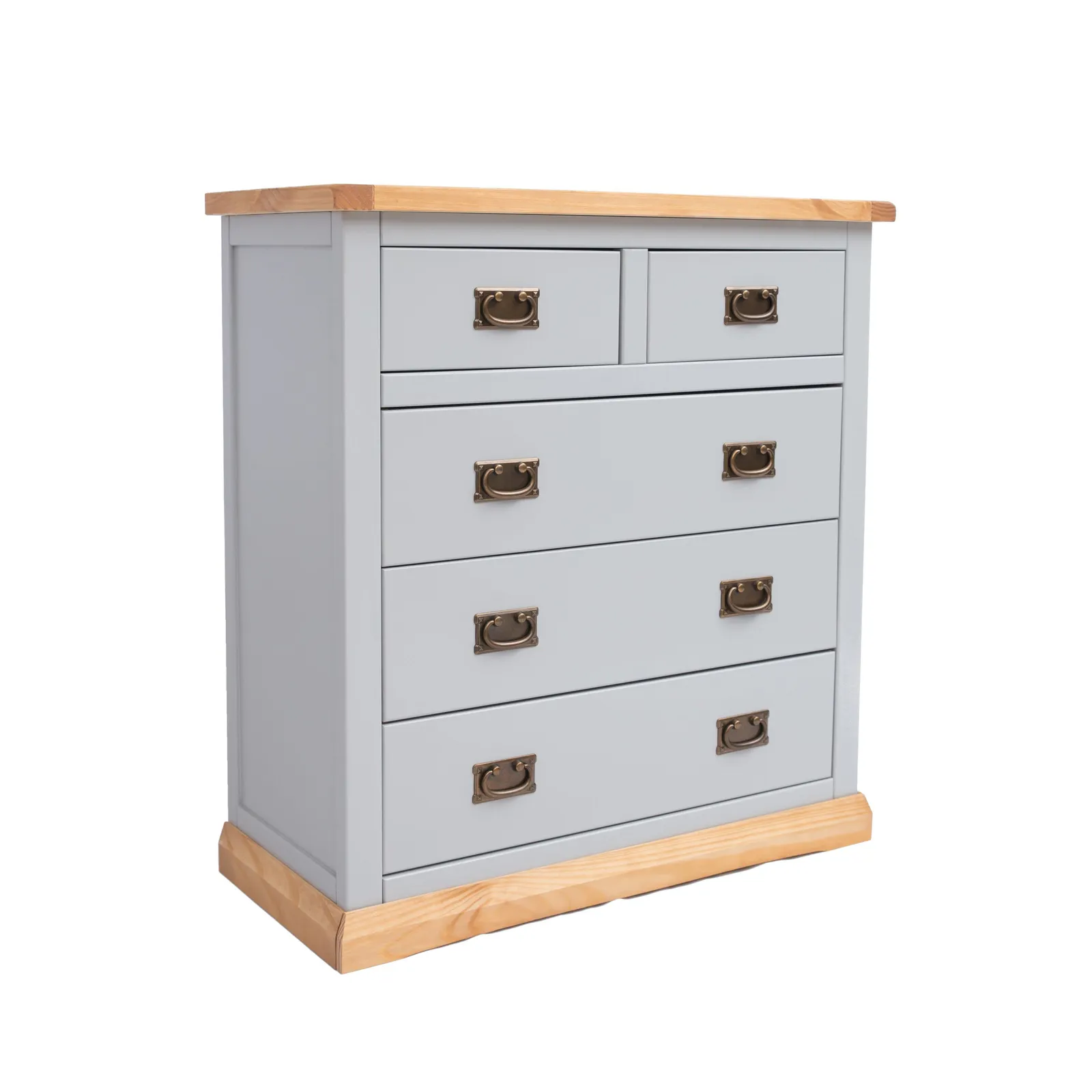 Cabinet Bits Bomporto 5 Drawer Chest of Drawers Bras Drop Handle in Light Grey 2