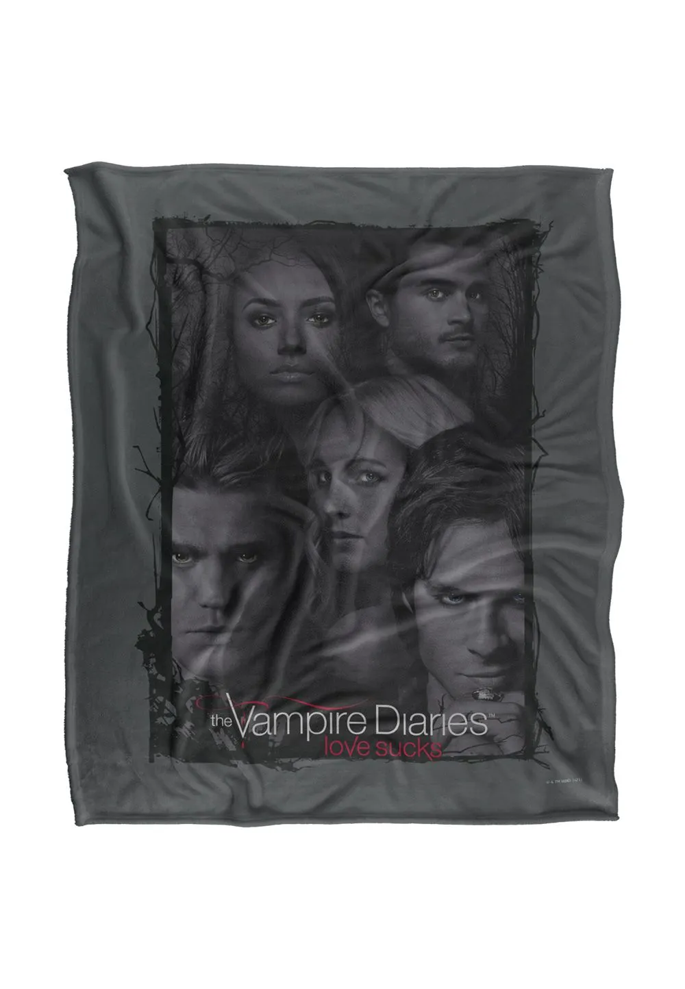 Warner Brothers Vampire Diaries So Here We are Silky Touch Super Soft Throw Blanket in White