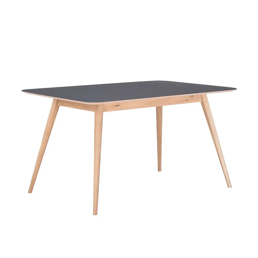 Gazzda Stafa Dining Table Nero Linoleum 140x90x75cm 2