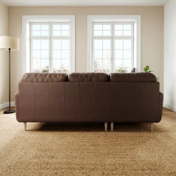 Sven Classic Leather Large Corner Chaise Sofa 3