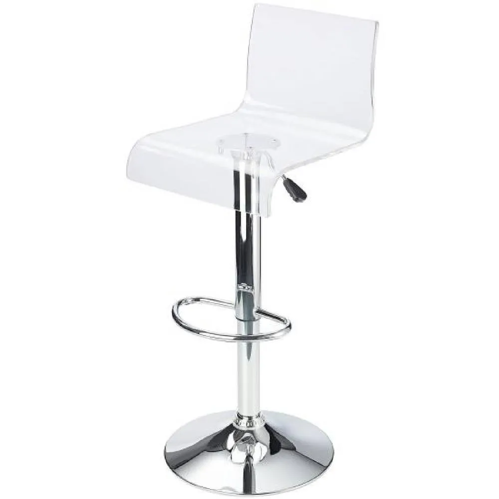 netfurniture Snazzy Acrylic Adjustable Breakfast Bar Stool with Swivel Seat - Clear 6